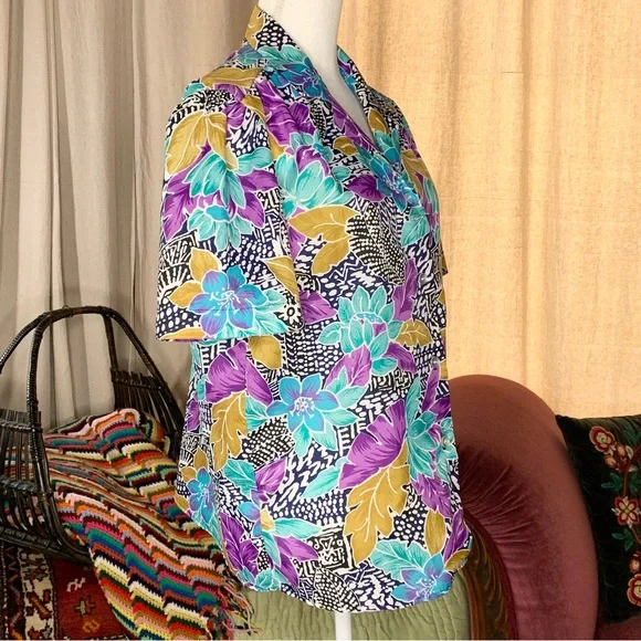 80s Tropical Blouse - Picture 2 of 9